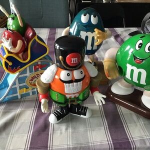 Vintage M&M'S Colorful Character Dispenser collection - Green, Blue, Red, Orange